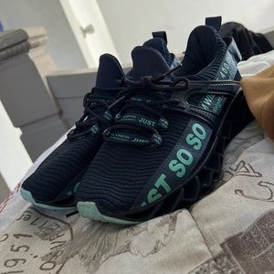 They’re blue , comfortable, easy to put on